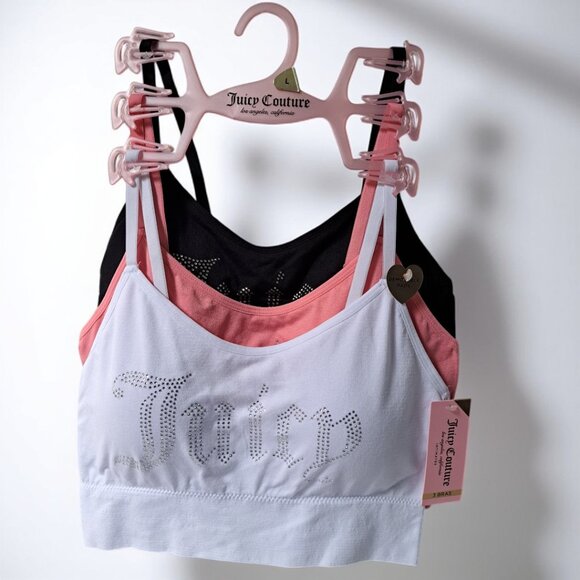 Juicy Couture Other - Juicy Couture Large 3-Pack Removable Pad Padded Bras NWT